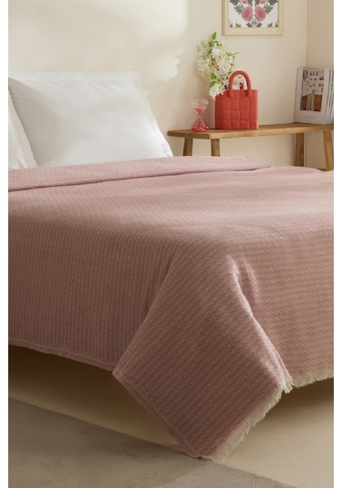 Karaca Home Caris Çift Kişilik Tek Pike Pembe Pembe