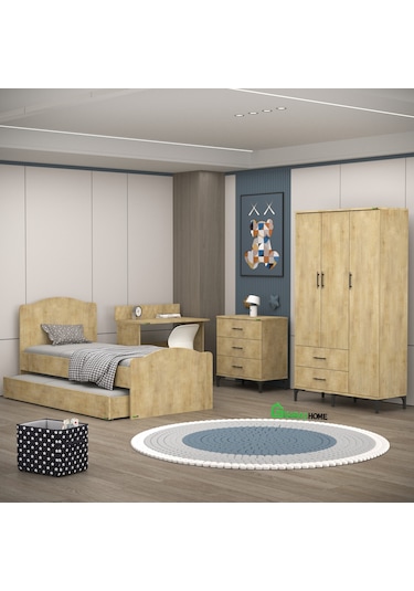Garaj Home Yaren 3 Kapaklı Genç Odası Takımı - Meşe Diğer