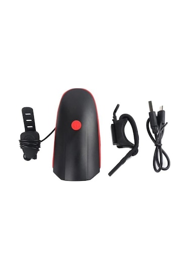 Forte GT 250 Lümen Bisiklet Ön Farı 2 İn 1 Korna 140 db Xbyc 6163 Siyah