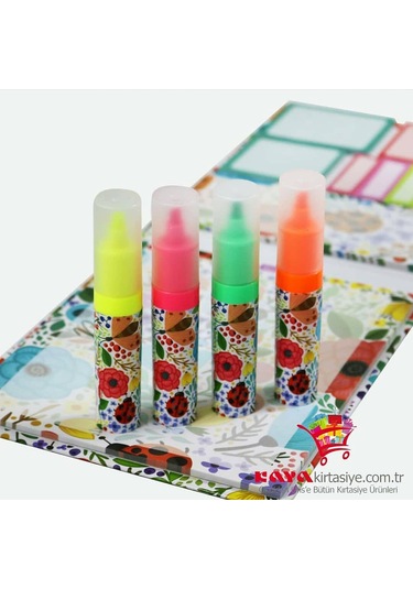 Gorkakırtasiye-Globox Fosforlu Kalem Baskılı 4 Lü 2917