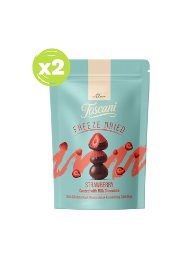 Sütlü Çikolata Kaplı Dondurularak Kurutulmuş Çilek Draje 2 X 60gr