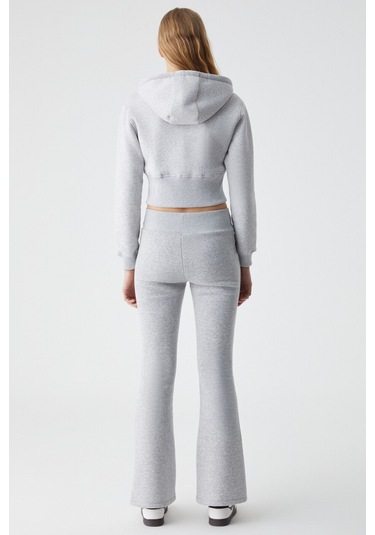 IRESSINE Kadın Kapüşonlu Fermuarlı Uzun Kollu Regular Grimelanj Sweatshirt