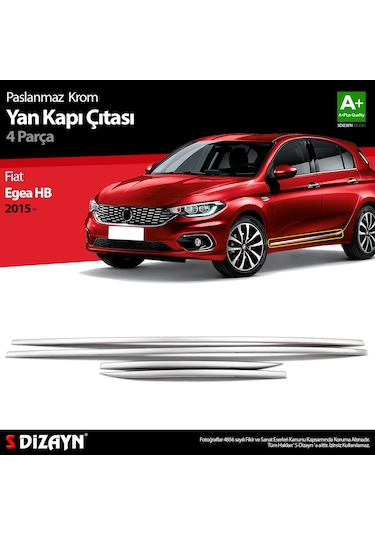 S-dizayn Fiat Egea Hb Krom Yan Kapı Çıtası 4 Prç. 2015 Üzeri