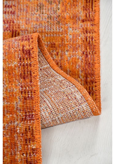 Arkaik Halı Koleksiyonu Zamansız Dokulu Desen, Tozumaz, Kolay Temizlik, İnce Form Turuncu