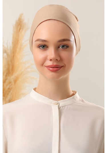 Kadın Tesettür Dikişli Set Bone Sütlü Kahve 3 Adet Bağlamalı Penye Bone Sütlü Kahve Sütlü Kahverengi