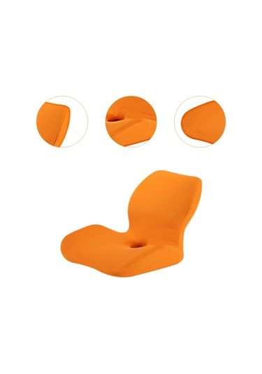Suntek Bel Destek Yastığı Ergonomik Sandalye Sırt Yurt Oturma Turuncu Artış Turuncu