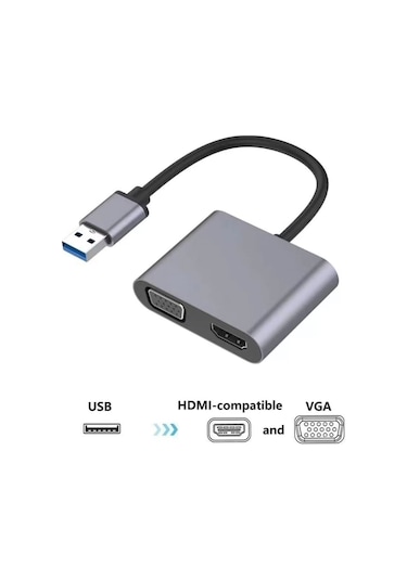 Usb To Hdmi+vga 1080 P Hd09 Zr650