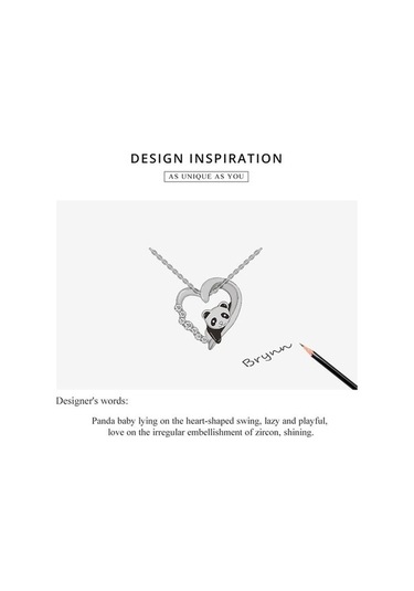 Novahub 925 Ayar Gümüş Panda Kolye, 17.7 İnç Zincir, Kadınlar İçin, Ayarlanabilir, Yıldönümü/hediye Gümüş