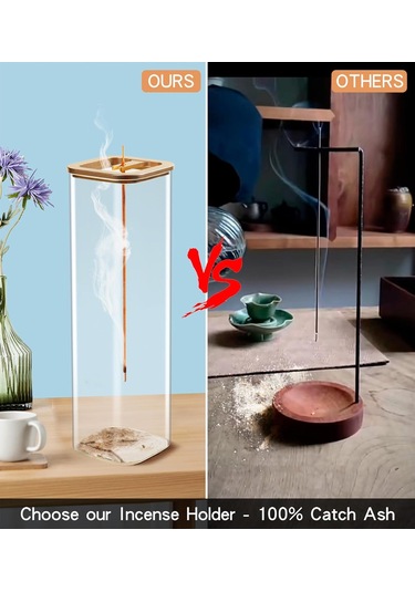 Yaleker Kare Cam Tütsülük Standı, 60x200mm, Modern Ve Şık Tasarım, Kolay Temizlik Şeffaf