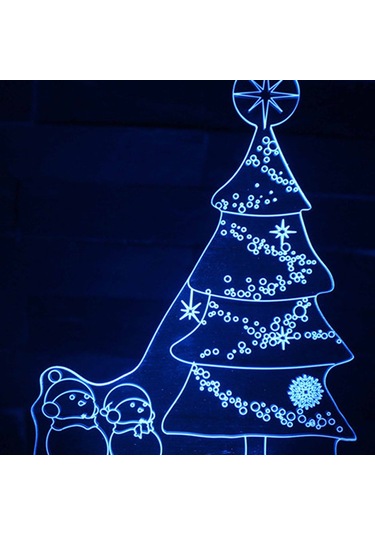 Noel Ağacı Serisi 3d Masa Lambası, Led Yaratıcı Hediye Renkli Dokunmatik Uzaktan Kumandalı Gece Lambası Çok Renkli