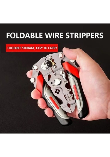 Gateesat Katlanır Kabuk Soyma Pensesi - Ev Ve Endüstriyel Elektrik Tesisatı İçin Çok Amaçlı Pens