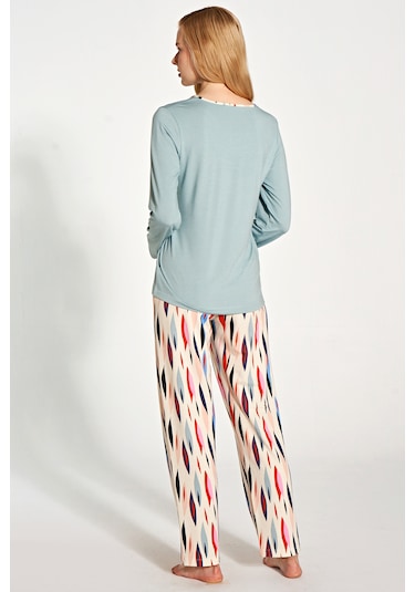 Pijadore 1781 Uzun Kol Kadın Pijama Takımı Mavi