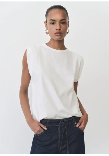 Mango Tişört 411957375 Beyaz