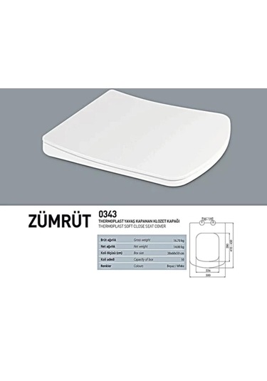 Nkp Zümrüt Kare Klozet Kapağı Beyaz Yavaş Kapanan