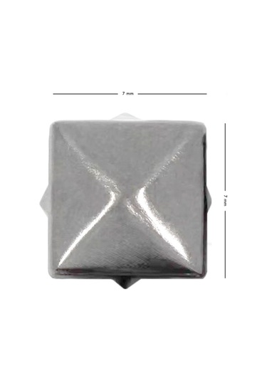 Süs Tırnaklı Çakma Kare Piramit 7 Mm 20 Adet Metal Trok