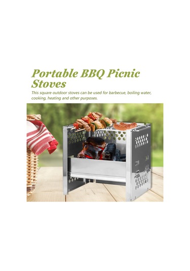 Samdoo Portatif Çelik Harçlı Çadır Ocağı - Katlanabilir Barbekü Izgarası, Çok Amaçlı Odun/kömür Isıtıcı, Piknik Ve Kamp İçin Pratik Isı Kaynağı Gümüş