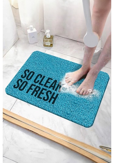 So Clean So Fresh Banyo Paspas Kaymaz Paspas Su Emici Islak Zemin Küvet Paspası Kivircik 40x60 Cm Mavi