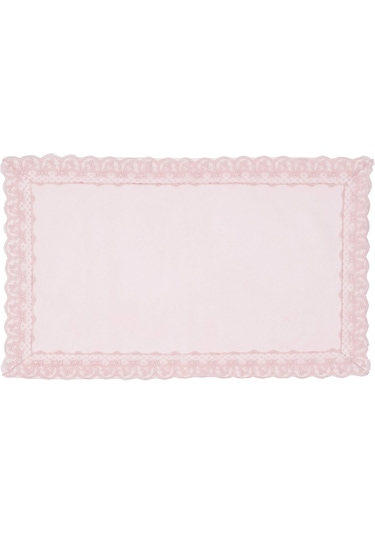Royal Nazik Mimoza Pamuk Paspas Dantelli 60x100 Pudra