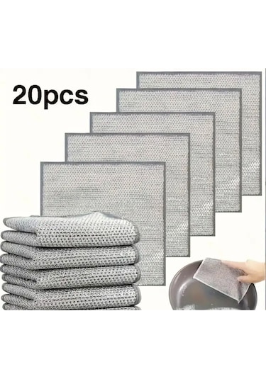 Mainshop Bulaşık Tel Bezi 20 Adet M-602 Gri