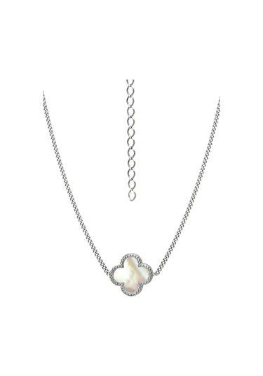 Sılver Whale Gümüş 925 Yonca Nick Van Cliff Pandantif Kolyesi 44562670 Gri