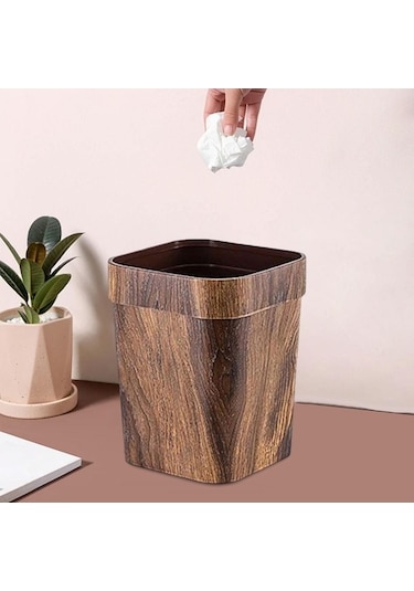Pazly Yönlü Suntek Kutusu Kovası Kahverengi Ev Dekoratif Çöp Çok 24cmx20cmx28cm Zy Kahverengi