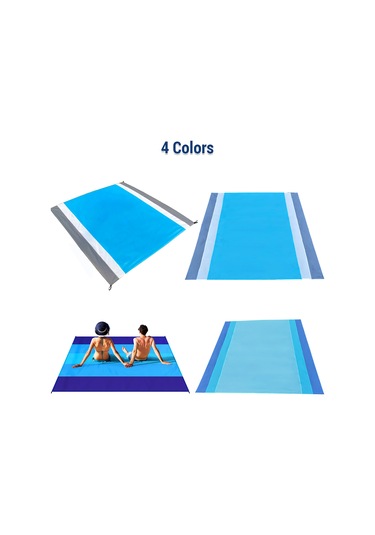 Shineyee 210x200cm Tpu Kaplı Dikişli Çadır Altı - Su Geçirmez, Katlanabilir, 4 Çivi İle Rüzgar Dayanıklı, Makine Yıkama Uygun, Gri-mavi-mavi Çok Renkli