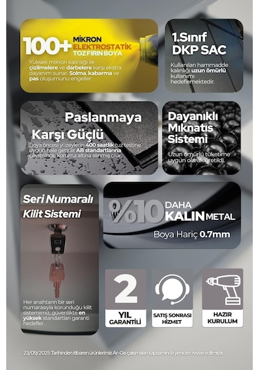 Kilitli 4'lü Metal Ayakkabılık - Siyah