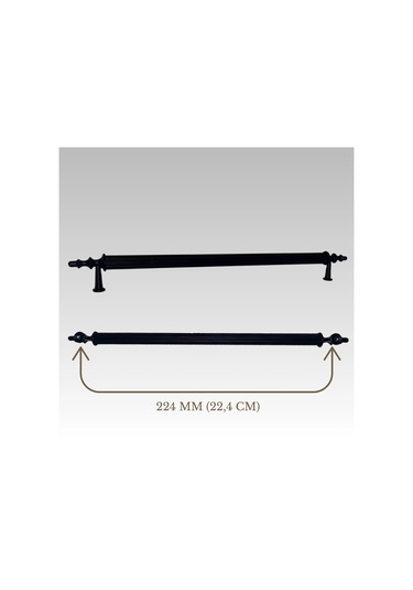 Klipso Mat Siyah 224 Mm Metal Lüks Çekmece Dolap Mobilya Kulpları 10 Adet Siyah