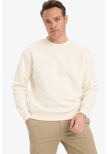 Defacto Relax Fit Bisiklet Yaka Kalın İçi Yumuşak Tüylü Basic Düz Sweatshirt T5139az25auer140 Ekru Defacto Relax Fit Bisiklet Yaka Kalın İçi Yumuşak Tüylü Basic Düz Sweatshirt T5139az25auer140 Ekru