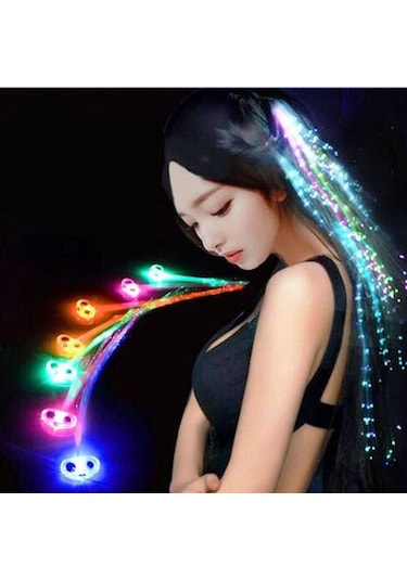 2 ADET HAİR FİBER OPTİC LED IŞIKLI SAÇ LED LİGHT UP IŞIKLI TOKA PİLLİ LED IŞIKLI SAÇ FİBER OPTİK SAÇ