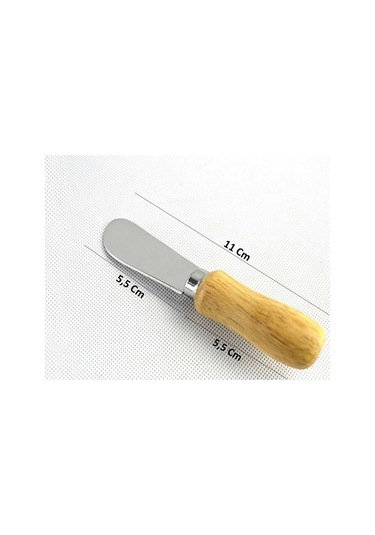 Mybru Terayağ Bal Çikolata Bıçağı, 6 Lı Ahşap Saplı Kahvaltı Spatulası Metal