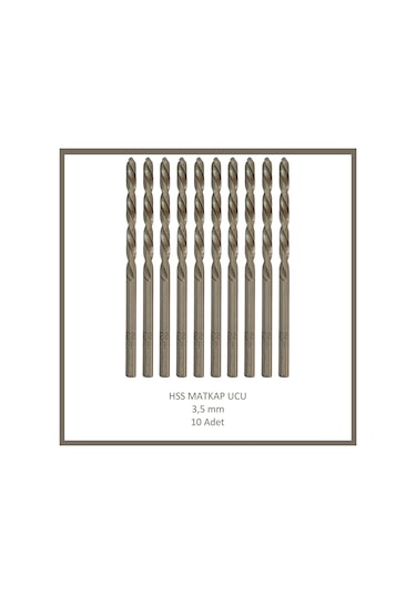 Hss Matkap Ucu 3,5 Mm, Metal, Ahşap, Plastik İçin 10 Adet