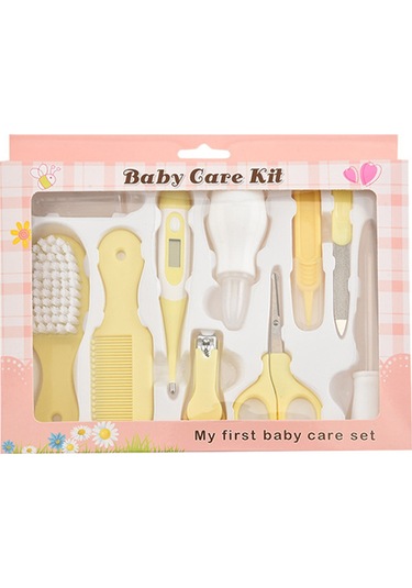 Ximistore9 Bebek Bakım Seti - 10 Parça Tırnak Makası, Fırça Ve Termometre İçerir Pembe