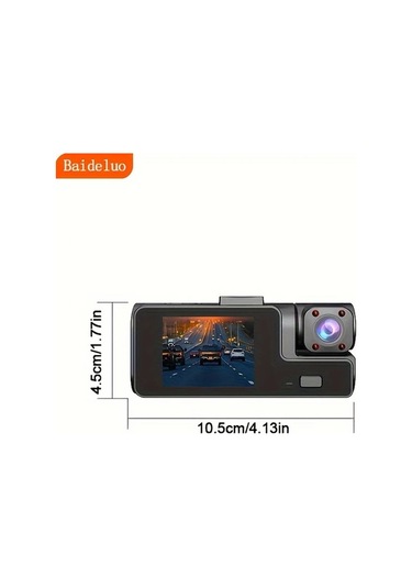 Chuangyinshop Baıdeluo Hd 1080p Ön 480p Arka Kameraya Sahip Tachograph 3 Camera 32g Card Gece Görüşü Geniş Açı