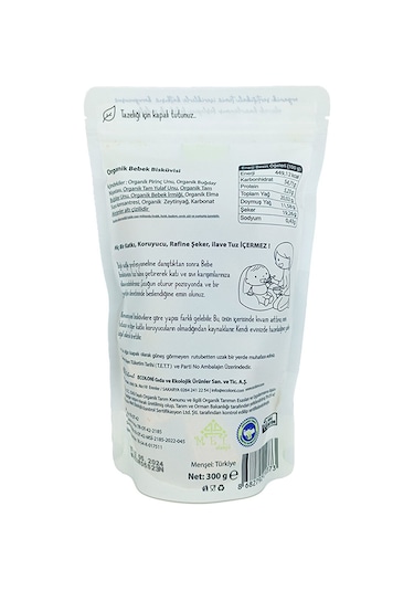 OG natural Organik Bebek Bisküvisi 300 gr  6 Ay