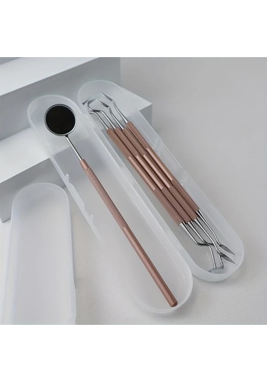 Willowhaven Şampanya 3lü Diş Temizleme Seti - Diş Arası Fırçası Dil Temizleyici Ve Masaj Aleti