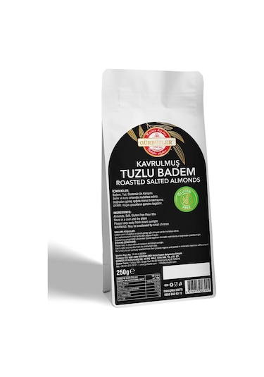 Gürbüzler Glutensiz Kavrulmuş Tuzlu Badem 250 G