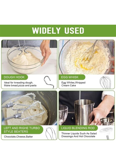 Cuisinart Sol Ve Sağ Turbo Stil Çırpıcılar İçin El Mikseri Çırpıcılar, Gümüş