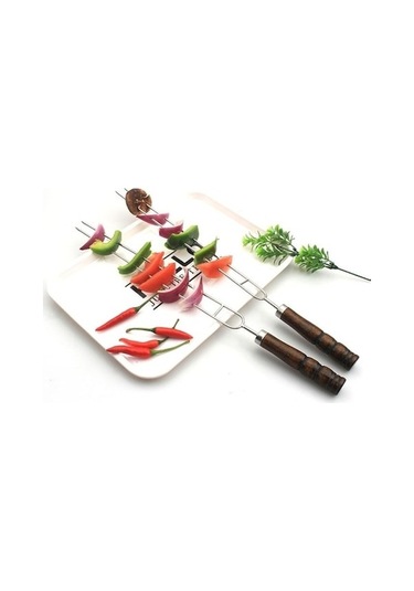 Bloomnest Paslanmaz Şişler & Çatallar - 4'lü, Renkli, Barbekü Seti, Çok Renkli Çok Renkli