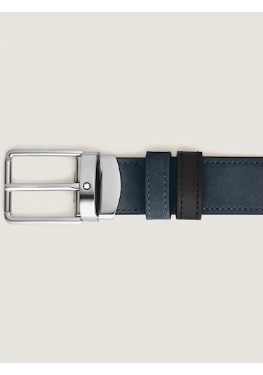 Montblanc Everyday Tokalı Kadife Mavi - Siyah 30 Mm Çift Taraflı