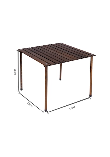 Bag The Joy Ahşap Masa Sandalye Seti Antrasit - Bej - 70 70 55cm Antrasit