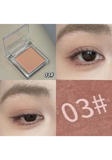 Makyaj Sarı Mat Çıplak Göz Farı Krem Ipeksi Su Geçirmez Yumuşak Göz Farı 03 C01