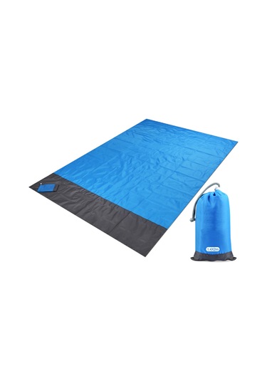 Qingmipy Mürekkebi Tpu Kaplı Poliester Çadır Matı, 1.4x2m Mavi, 4 Tırnaklı Su Geçirmez Piknik Ve Plaj Battaniyesi, Taşınabilir Çanta İle Mavi