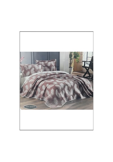 Kristal Daily Yatak Örtüsü Leaf Bordo Çift Kişilik Bordo