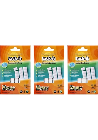Brons Tack-It Beyaz Hamur Yapıştırıcı 50 G - 3 Adet