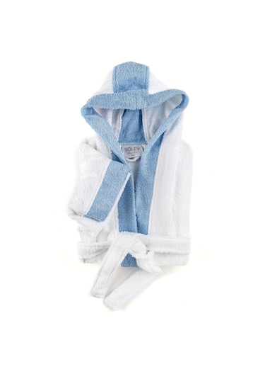 Soley Pueri Nepos %100 Pamuklu Erkek Çocuk Bornozu Beyaz