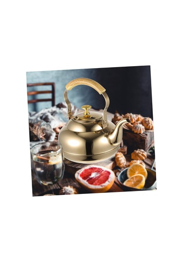 Basit Tasarım Paslanmaz Çelik Çaydanlık 1l Kapasite Tealeaaves Sünleşen Mutfak Çay Su Isıtıcısı Çelik