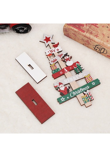 Neevoyu Ahşap Noel Ağaç Dekorasyonu - Ev, Restoran, Parti İçin Dayanıklı Dıy Noel Düzeni