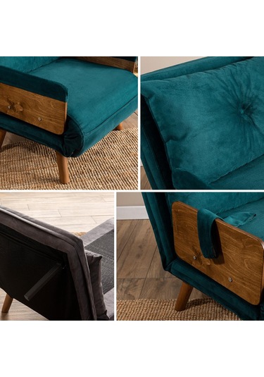 Pafu Cosmo Tekli Katlanır Yataklı Koltuk - Soho Petrol Petrol Yeşili