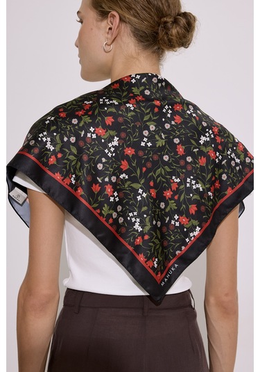 Saten Desenli Fular Dıtsy Dıtsy